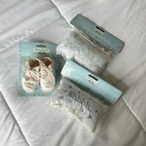 Lot Of 2 Medici Nursery Door Pillows 1 Baby Shoe New In Package Vintage